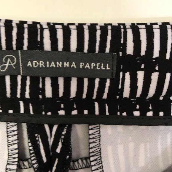 ADRIANNA PAPELL ANKLE WHITE & BLACK SLIM LEG dress PANTS 4 - Picture 3 of 7